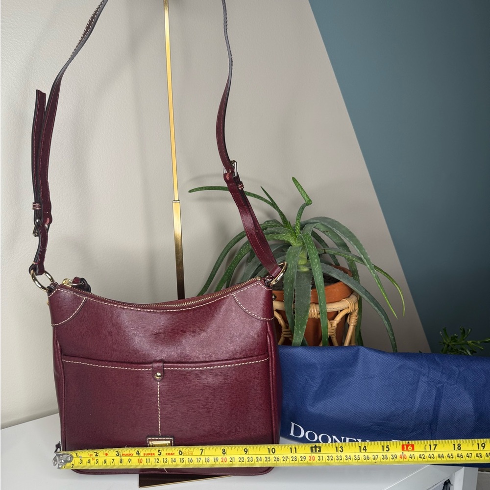 Dooney & Bourke Saffiano Leather Crossbody Bag in Bordeaux Wine Red - Picture 11 of 11